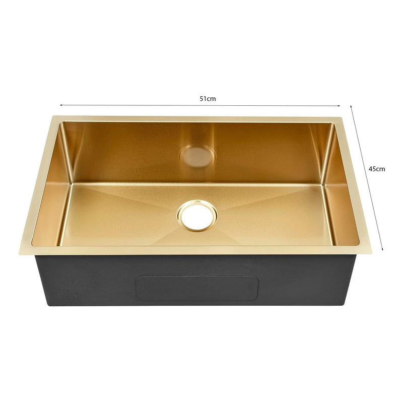 Lavaplatos En Acero Inox. Oro 70*45*21cm Oro Vintage