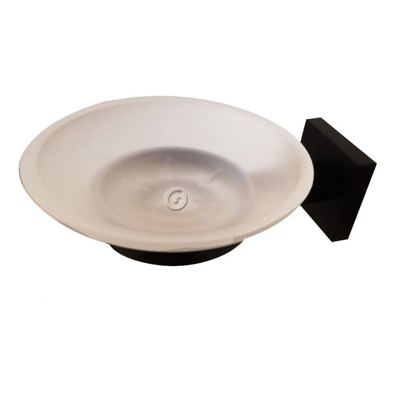 Set X4 De Accesorios Para Baño Cuadrados Color Negro