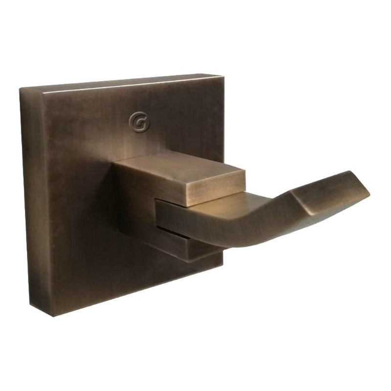 Toallero Percha Vintage Bronce Antiguo Cuadrado