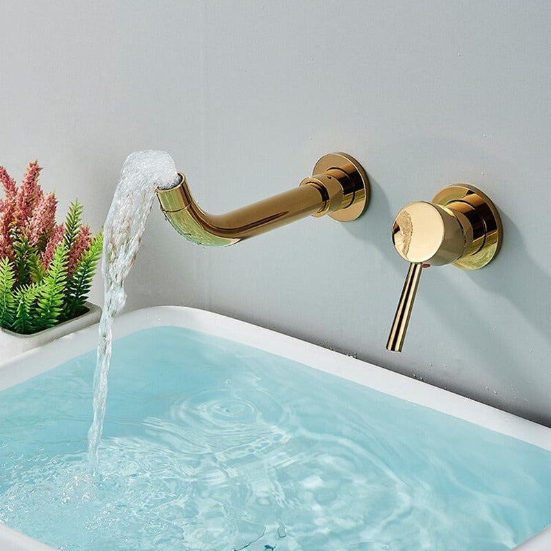 Grfieria Monocontrol Lavamanos Pared Oro Vintage