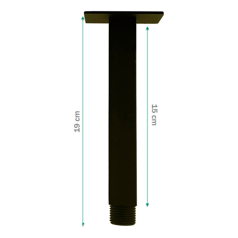 Tubo Cuadrado De Ducha Techo Negro Mate Bronce 10cm