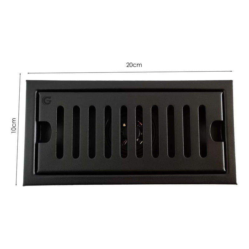 Rejilla De Piso Ranurada 20x10cm Negro Mate