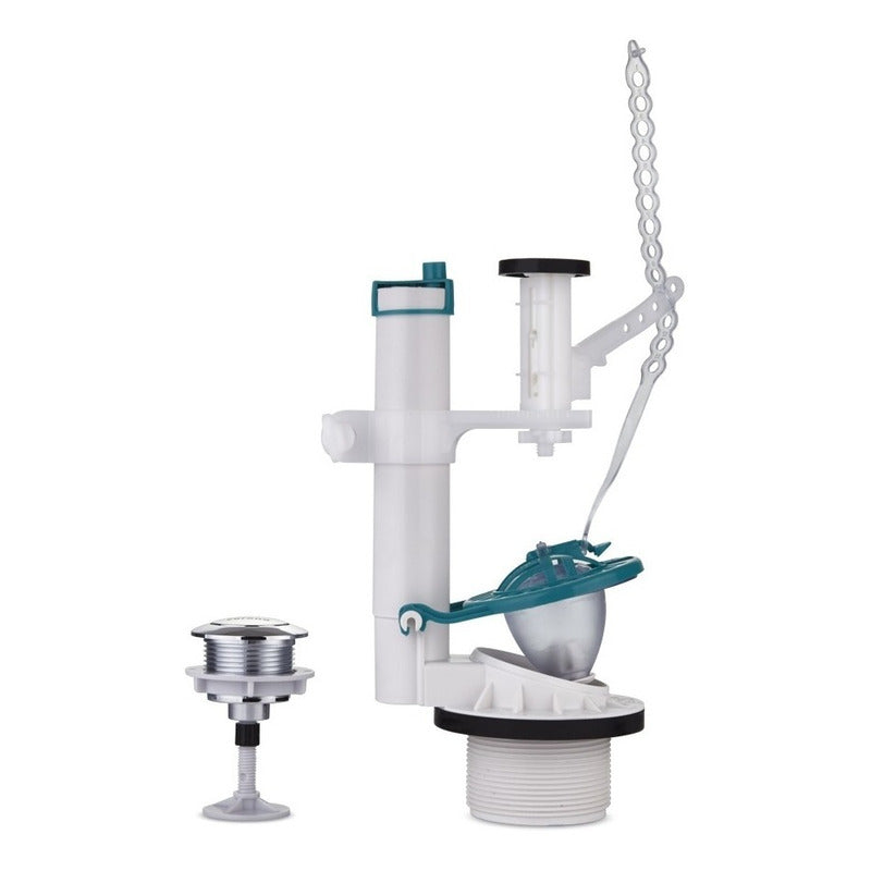 Válvula Descarga Nuki 2 Piezas Catapulta 26cm + Botón Grival