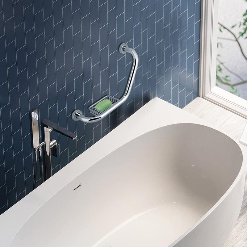 Barra De Seguridad Para Ducha En Acero Con Jabonera