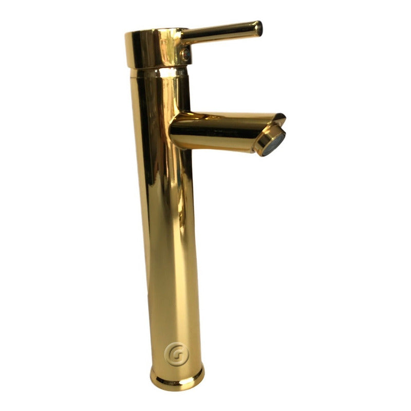Llave Lavamanos Grifo Pico Recto Vintage Oro Laton