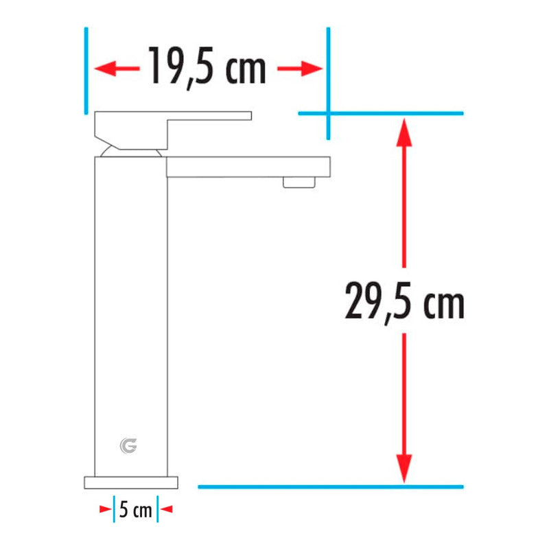 Grifería Alta Lavamanos Satinada En Acero
