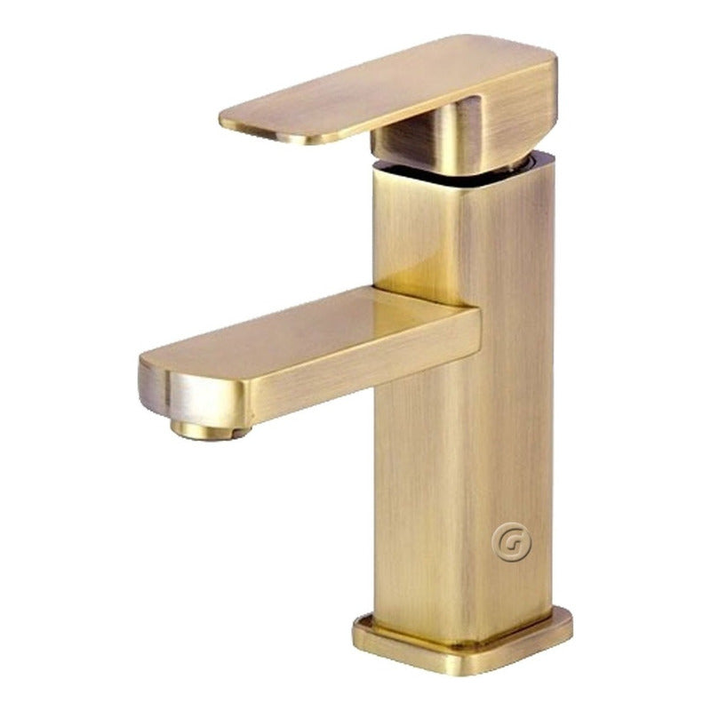 Mezclador Lavamanos Bajo Cuadrado Acabado Bronce