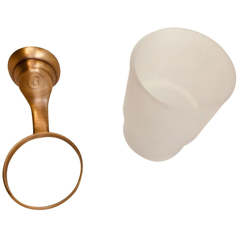 Cepillera + Soporte Zinc Vintage Acabado Cobre Niquel