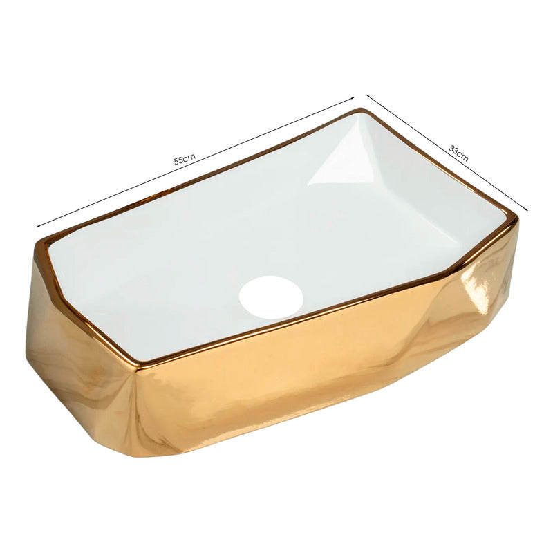 Lavamanos De Sobreponer Dorado Vicenza 55*33*12cm
