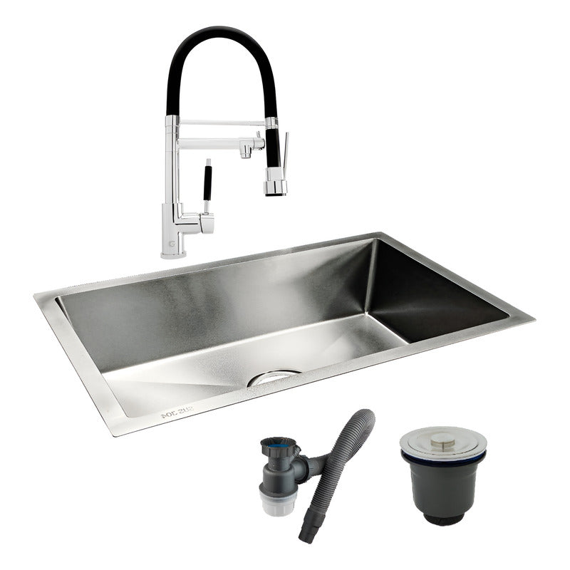 Combo Lavaplatos 100*40cm+griferia Escualizable+accesorios