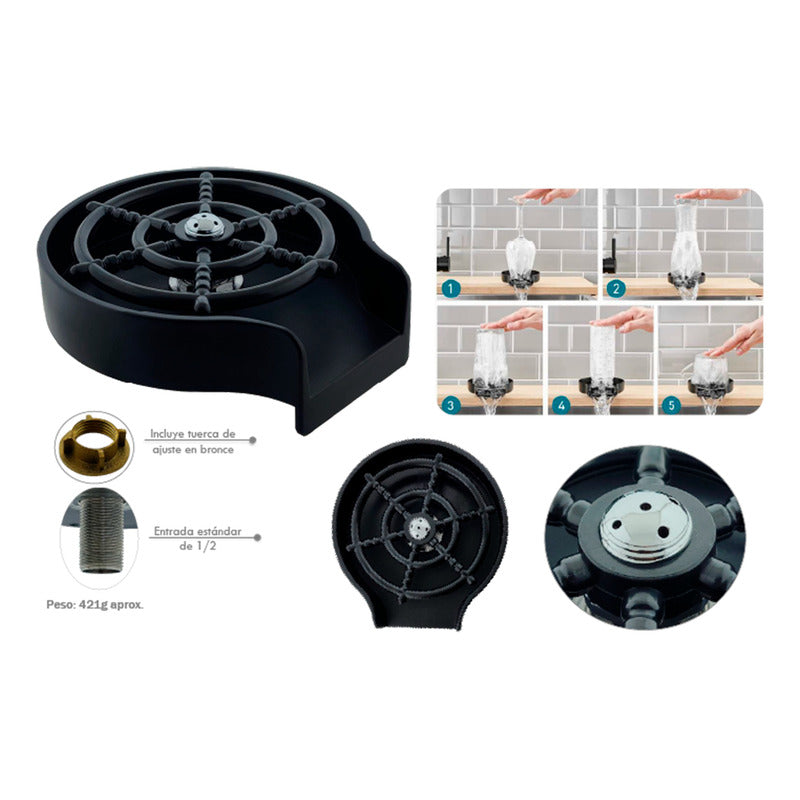 Lavador De Vasos De Lavaplatos Automático Negro (acero)