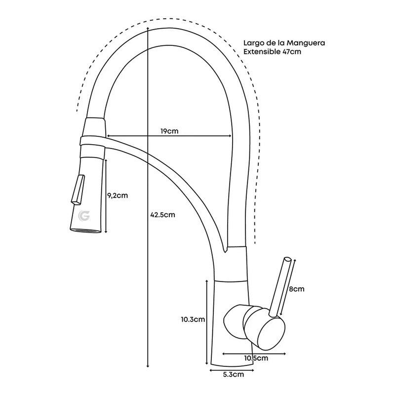 Combo Lavaplatos 51*45cm+griferia Extraib Arabia+accesorios