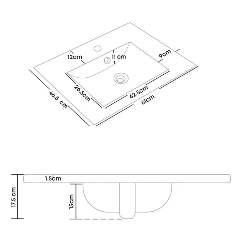 Combo Placa Lavamanos 61*46,5cm+grif.monocontrol+push Negro7