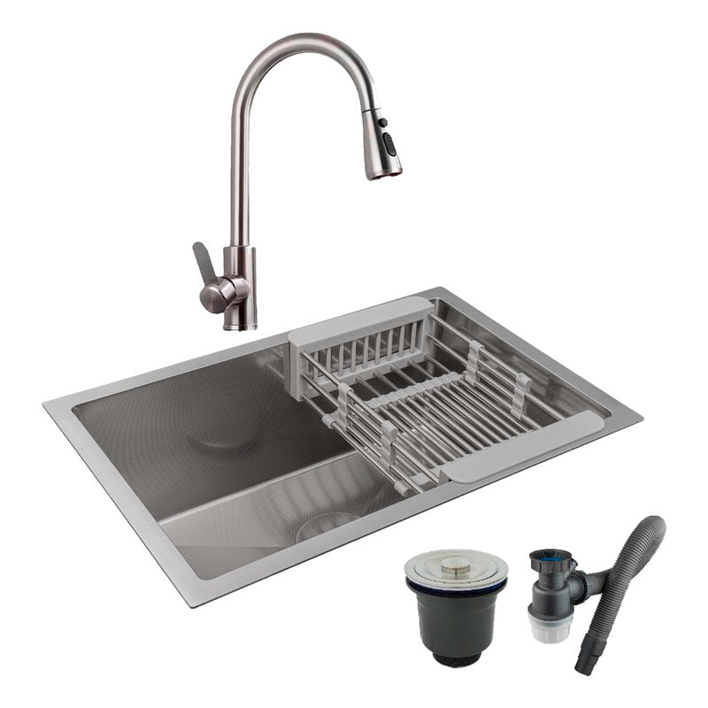 Combo Lavaplatos 60*40cm+grif.extraible Satin+accesorios