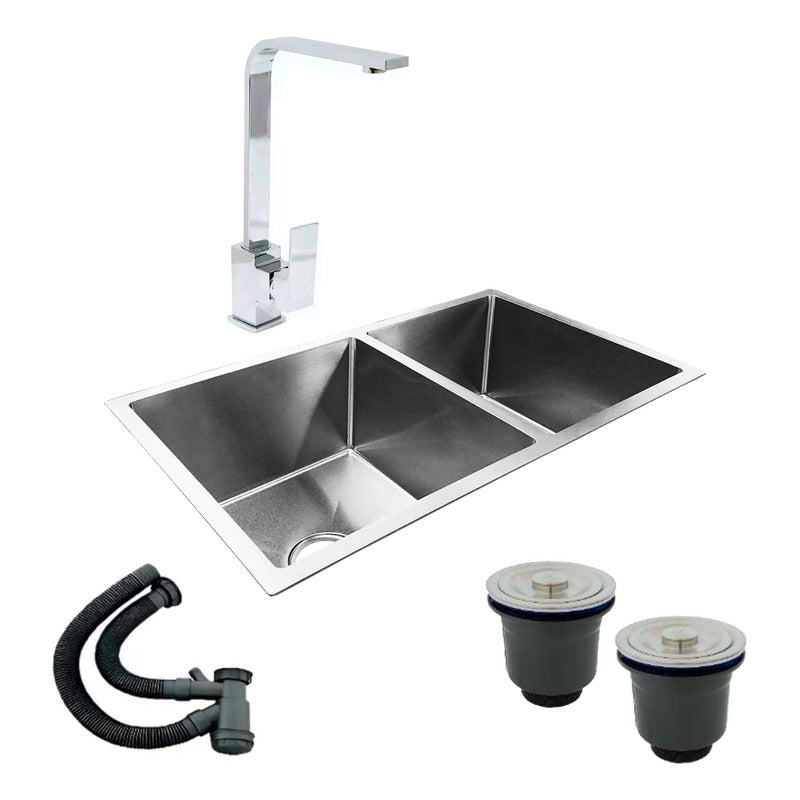 Combo Lavaplatos Doble 77*45cm+grif. Lavaplatos+accesorios1