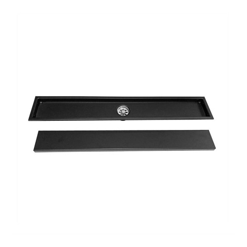 Rejilla Piso Rectangular Invisible De 60cm X 10cm Negro Mate