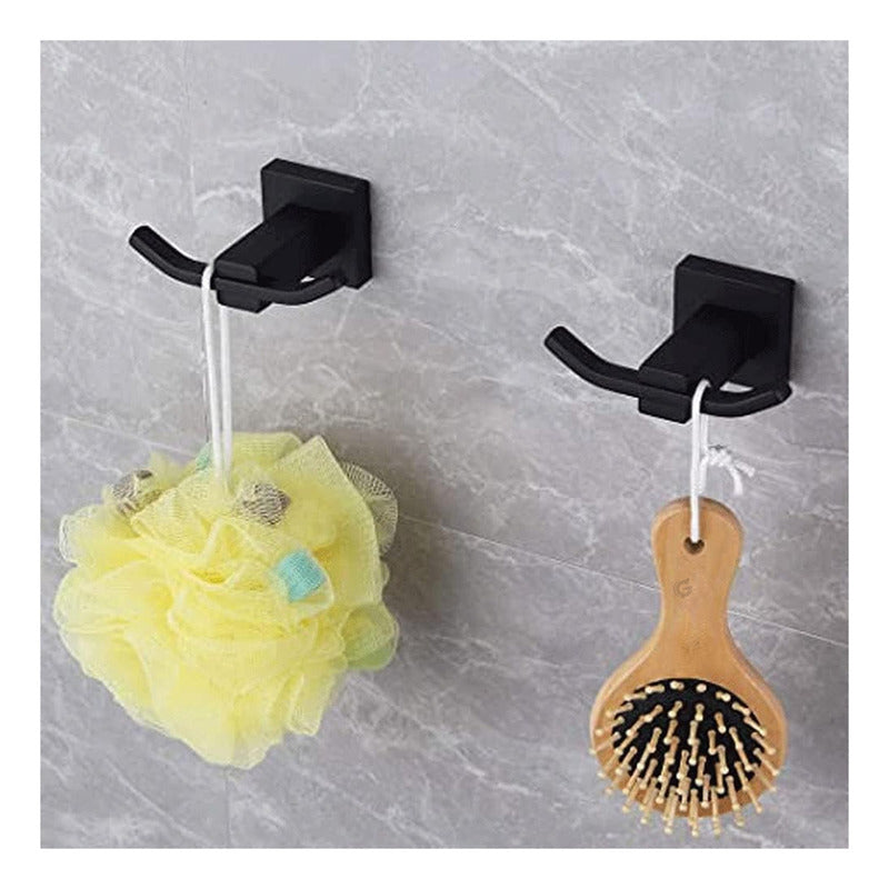 Perchero Para Baño Metálico Negro Mate
