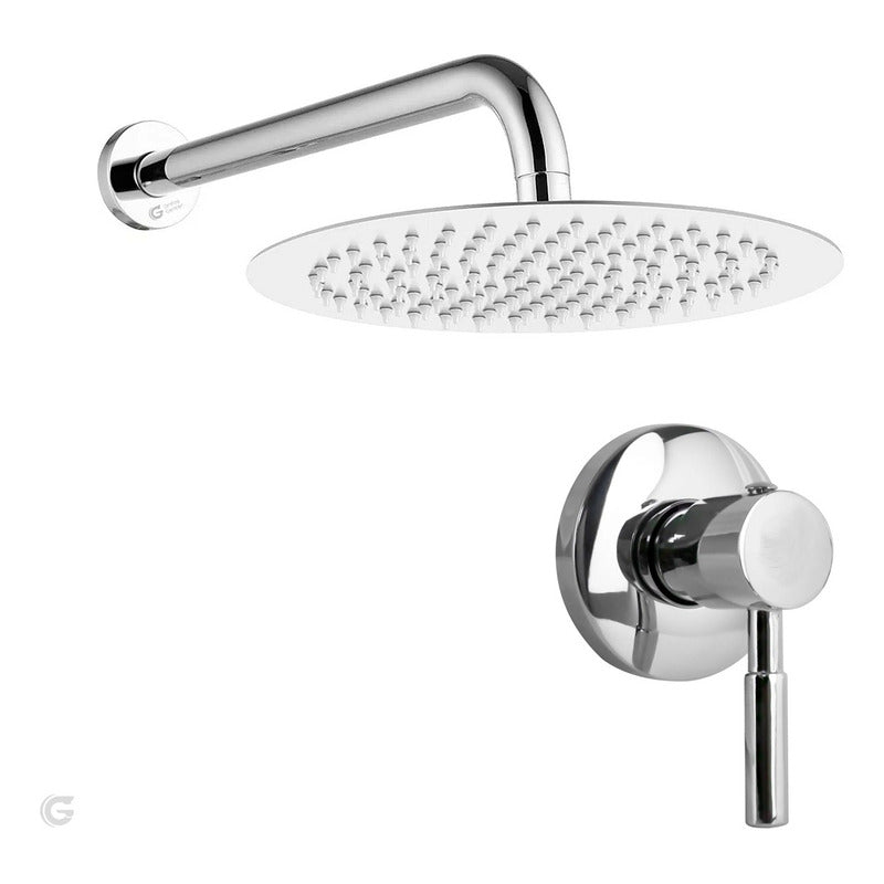 Kit Ducha Redonda 15cm+tubo+registro Manija Ducha Yw