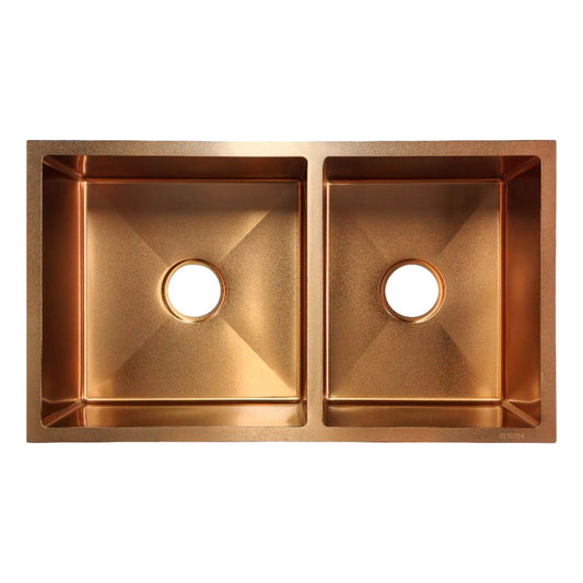 Lavaplatos Doble Pozo Oro Rosa 78*45cm + Accesorios