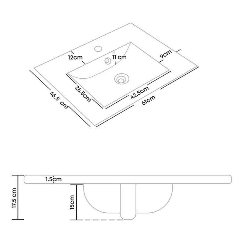 Combo Placa Lavamanos 61*46,5cm+grifo Agua Fria+push Oro1