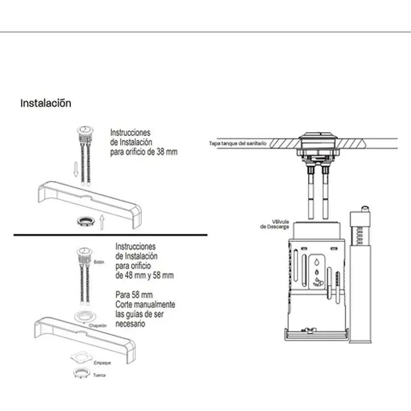 Botón Para Sanitario Doble Descarga Flush