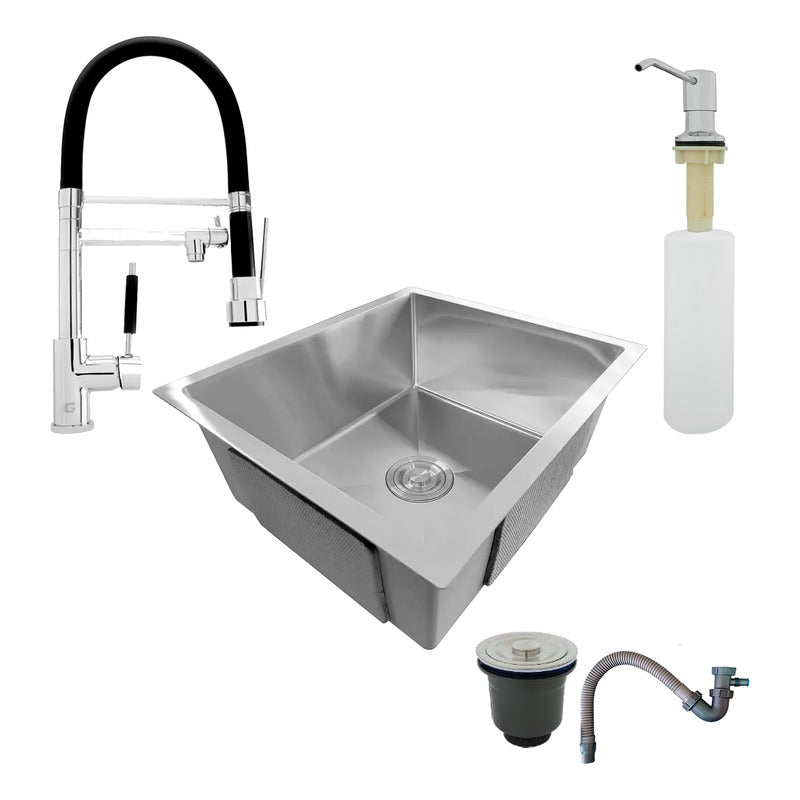 Combo Lavaplatos 60*45cm+grif.escualizable+dispensador Y Acc