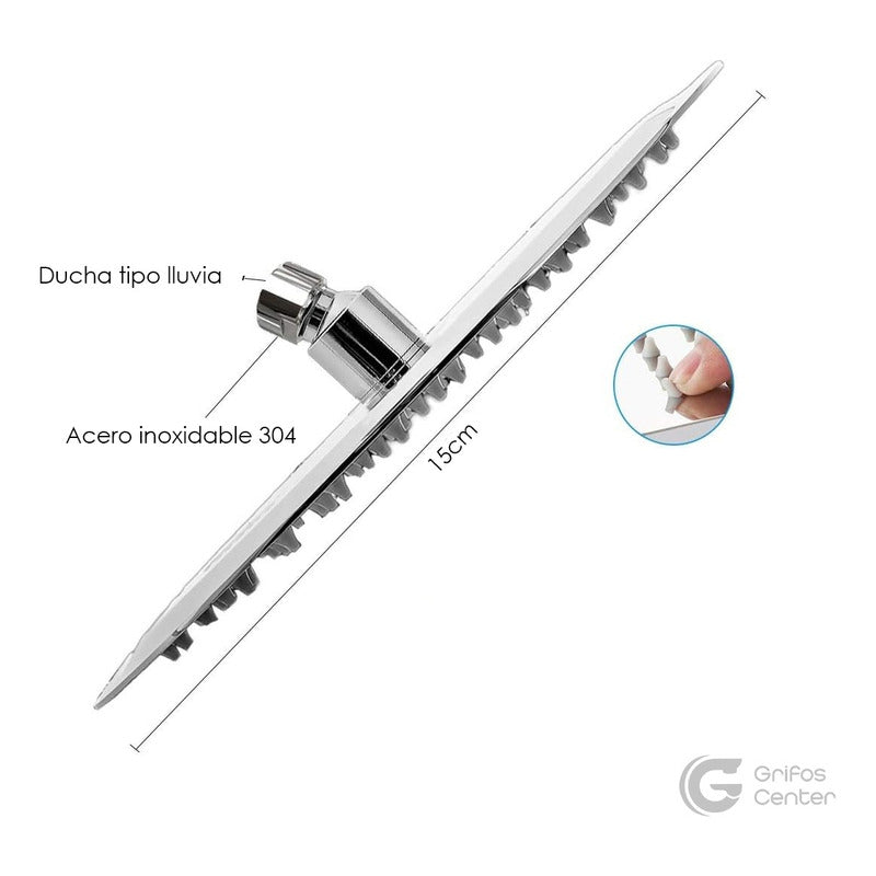 Regadera Ducha Redonda 6 Pulgadas Tipo Lluvia + Tubo