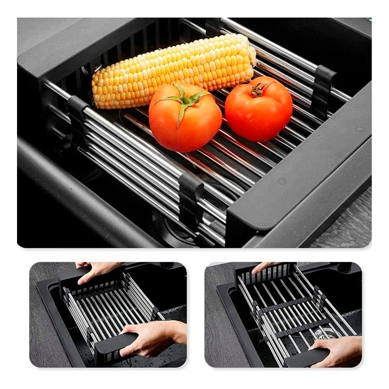Escurridor Para Lavaplatos/verduras Negro Abs