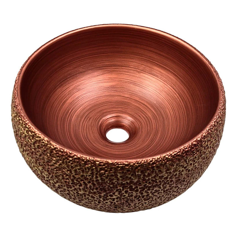 Lavamanos Redondo Terracota Rustico 40x40x15.5cm