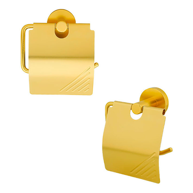 Portarrollo Para Baño Aluminio Dorado Cepillado Jade