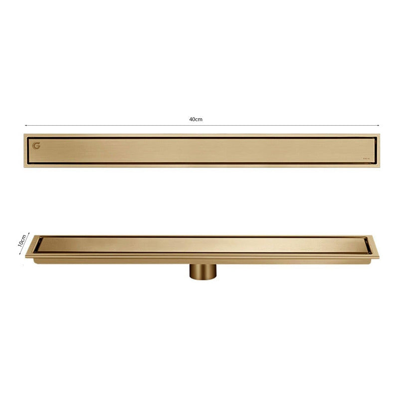 Rejilla De Piso 40x10cm Troya Vintage Gold