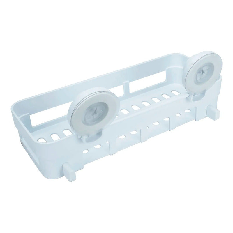 Organizador De Baño Rectangular Ventosa Color Blanco