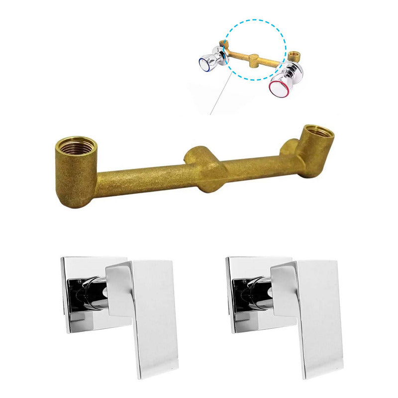 Kit Ducha 15cm Tubo + Mezclador Ducha + Manijas Migliore