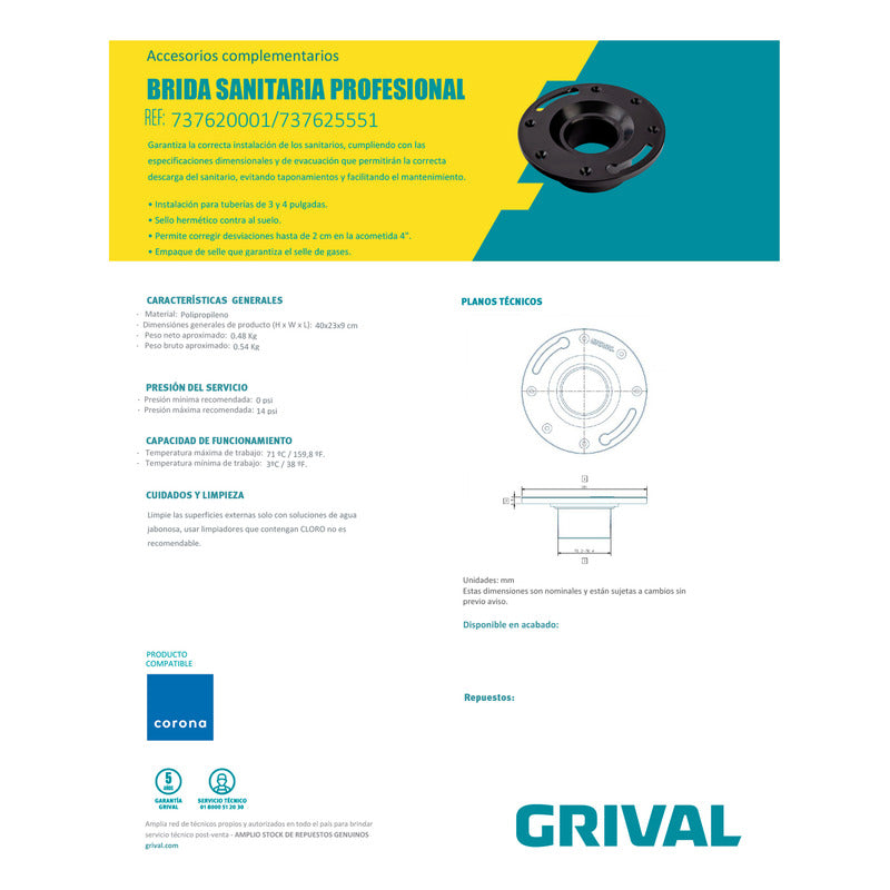 Brida Sanitaria Profesional 3 Y 4 Pulgadas