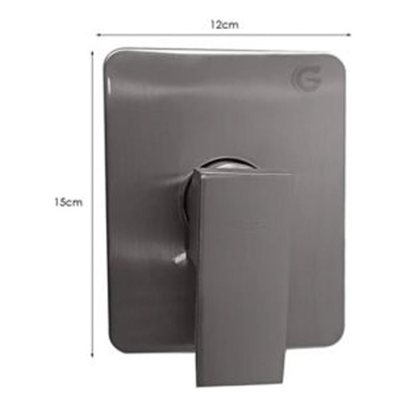 Kit De Ducha 20 X20 Cm + Tubo 40cm + Monocontrol Gris
