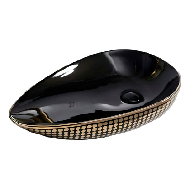 Lavabo De Baño De Vidrio Ovalado Verde Lavabo Negro Grifo