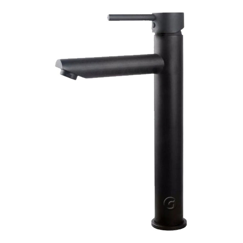 Griferia Lavamanos Monocontrol Tubular Cuello Recto Negro