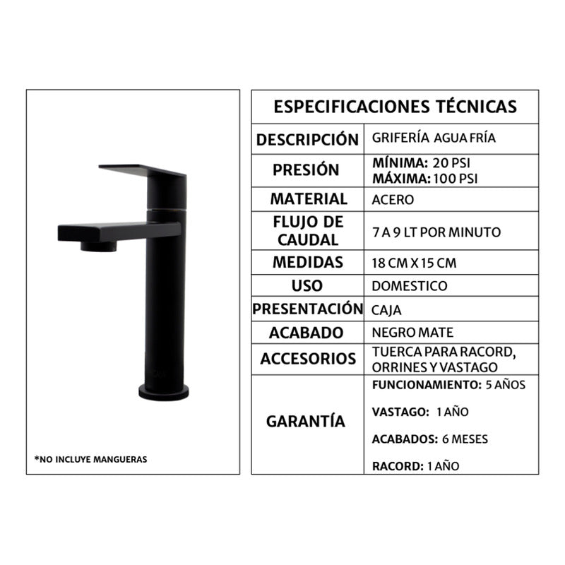 Kit Placa Lavamanos 61*40cm+griferia Agua Fria+push Flex. 11