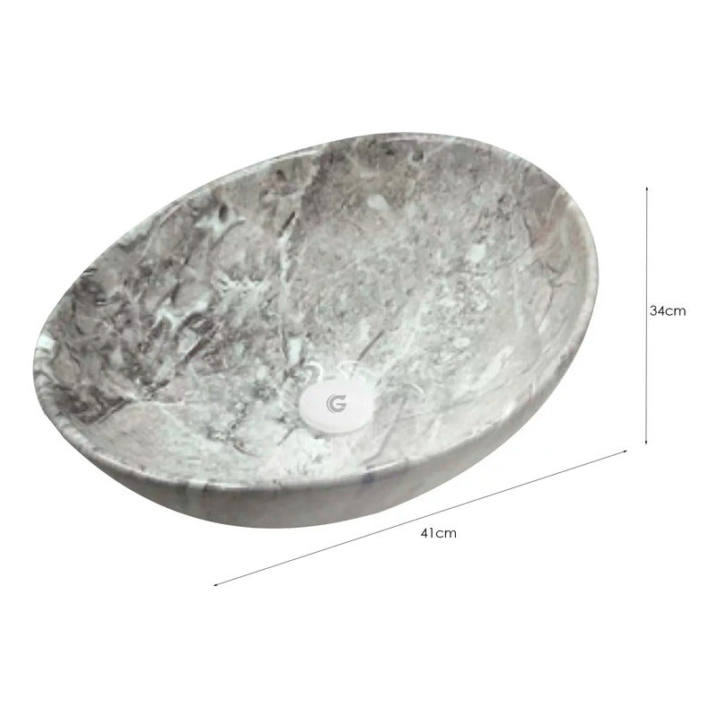 Lavamanos Ovalado De Sobreponer Gris