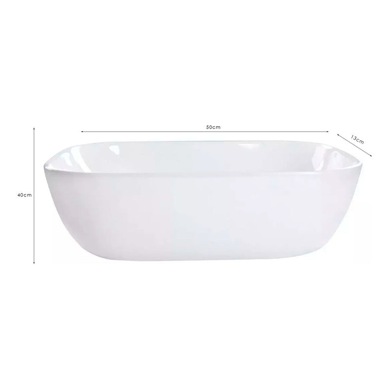 Lavamanos Sobreponer Rectangular En Porcelana Blanco.