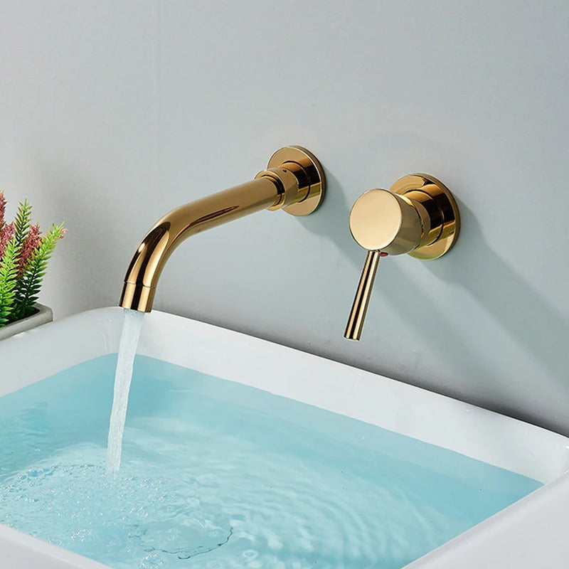 Grfieria Monocontrol Lavamanos Pared Oro Vintage