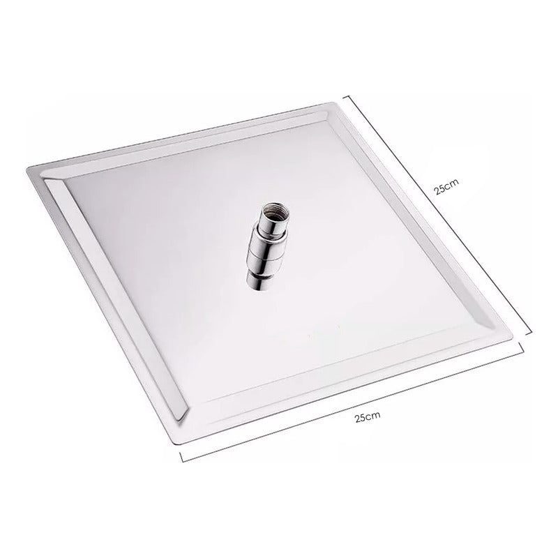 Regadera Ducha Acero Inox.cuadrada 25cm+tubo Cuadrado