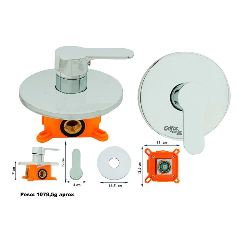 Monocontrol De Ducha Redondo Con Pestaña