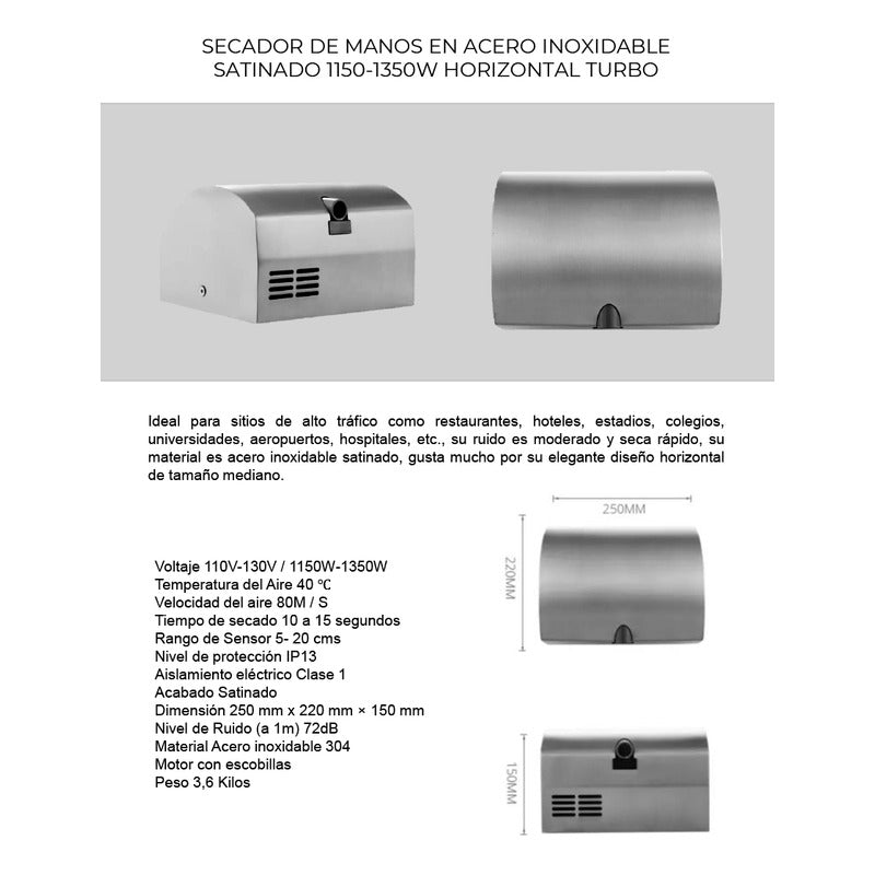 Secador De Manos Industrial Alto Tráfico