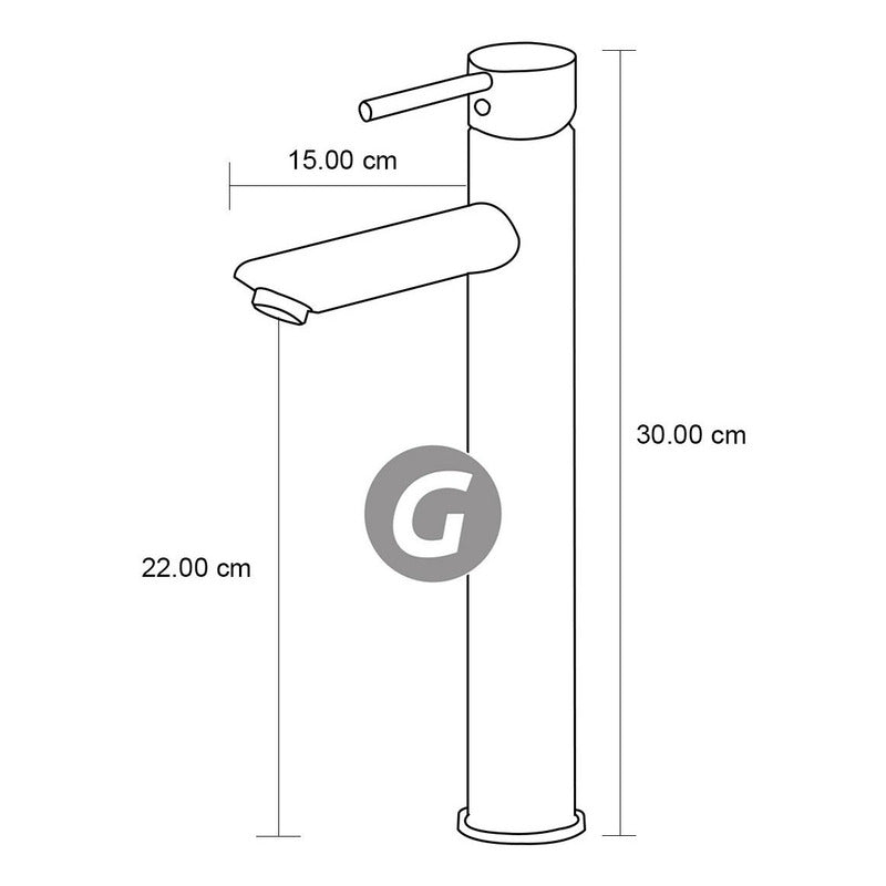 Griferia Lavamanos Monocontrol Tubular Cuello Recto Negro