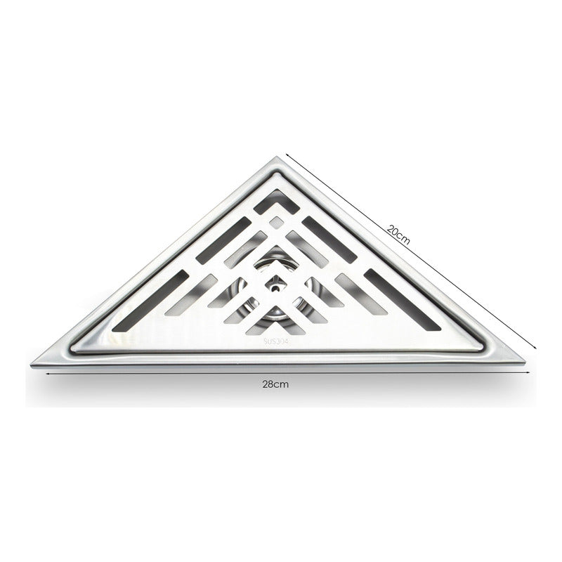 Rejilla De Piso Triangular En Acero Plateada 20x28cm