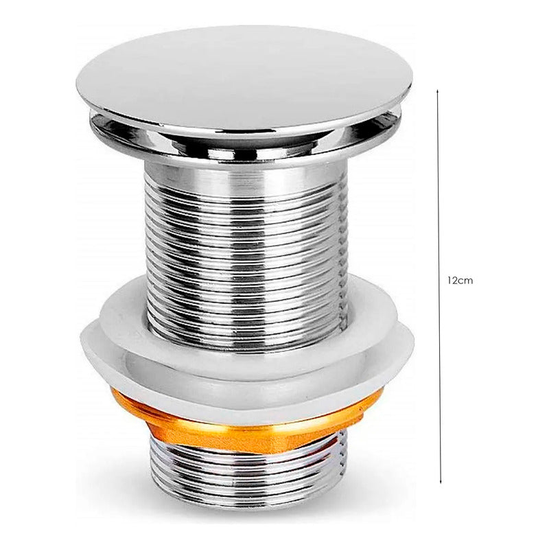 Desagüe De Push Para Lavamanos Sin Rebose En Bronce 12cm