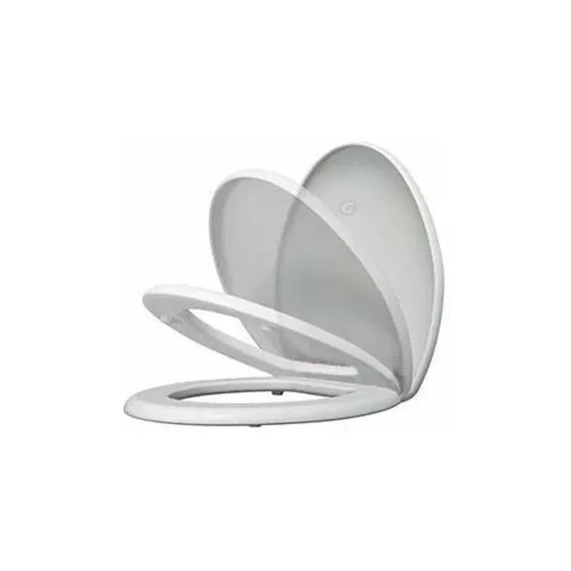 Tapa Asiento Alongado Caída Lenta Blanca