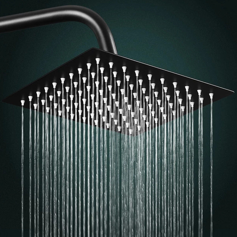 Ducha Cuadrada De 8pulgadas Negro Mate Con Tubo