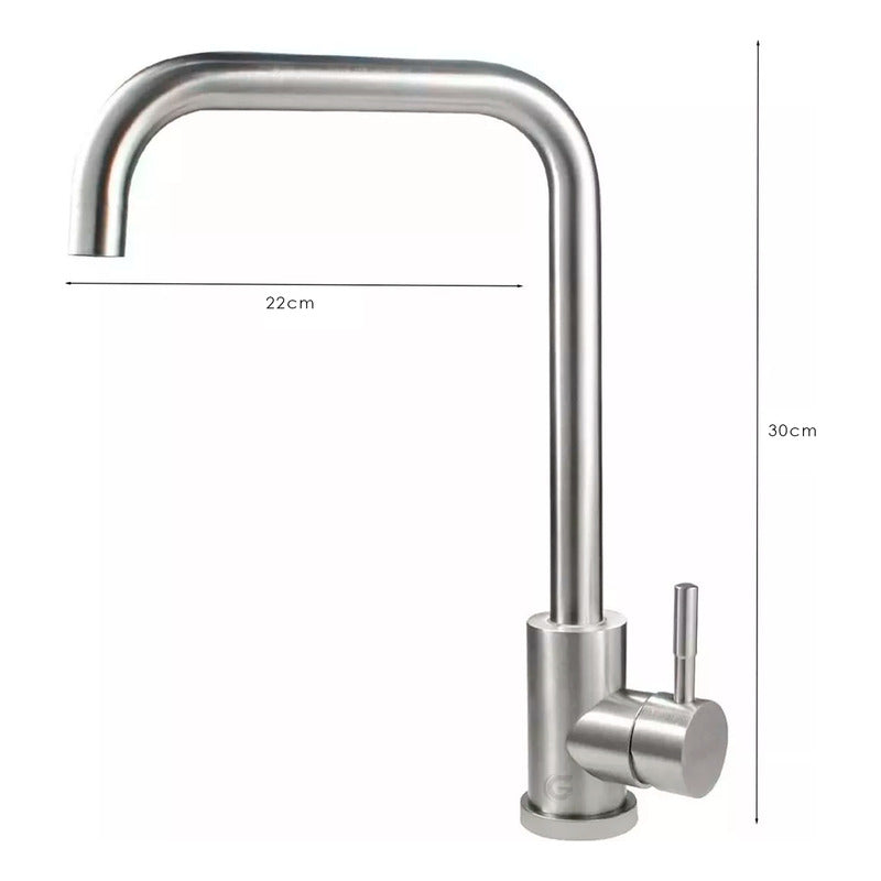 Combo Lavaplatos 60*45cm+griferia Plata Cuello 7+accesorios